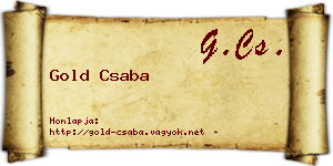 Gold Csaba névjegykártya